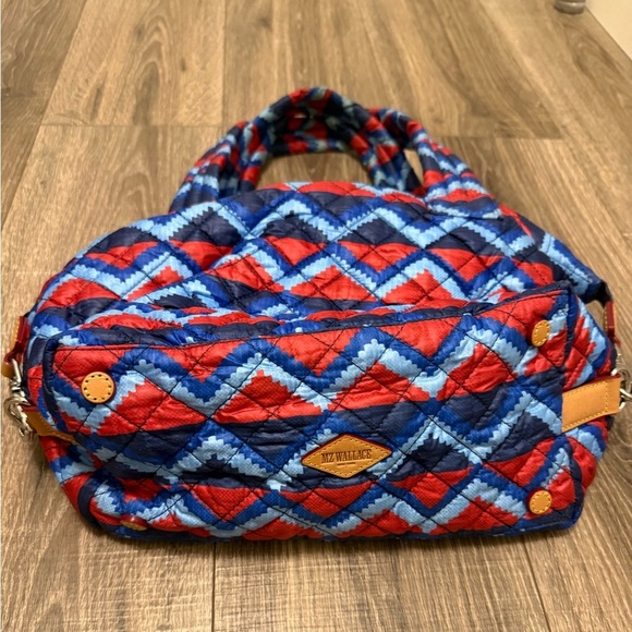 MZ Wallace Medium SUTTON Quilted Nylon Zig Zag Oxford Crossbody Handbag - Picture 8 of 12